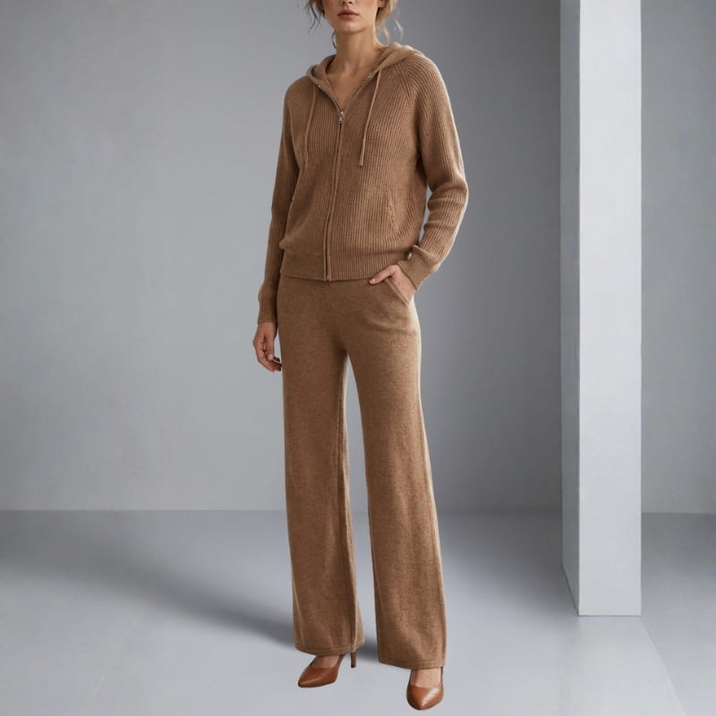 Seraphina Hooded Loungewear Set – Relaxed Wide-Leg Comfort Style
