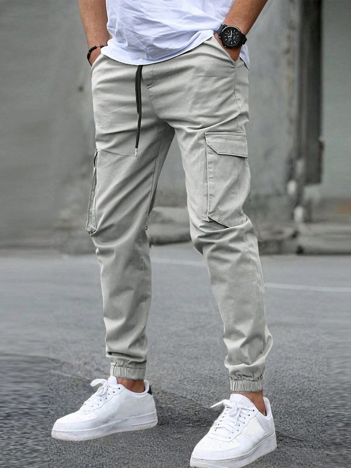Carter Men's Tapered Cargo Pants with Drawstring Waist & Utility Pockets