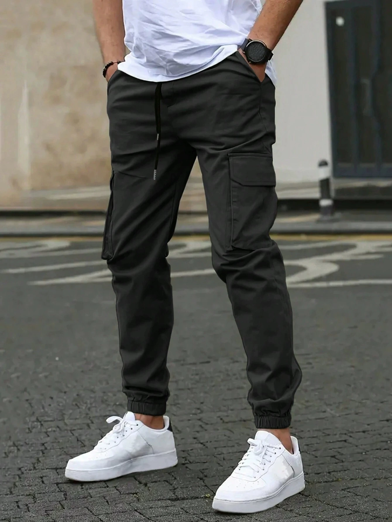 Carter Men's Tapered Cargo Pants with Drawstring Waist & Utility Pockets