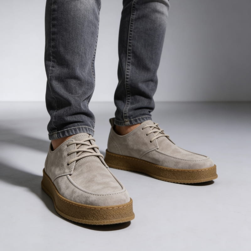Alessio Italian Suede Casual Shoes – Cushioned Slip-Resistant Lace-Up Shoes