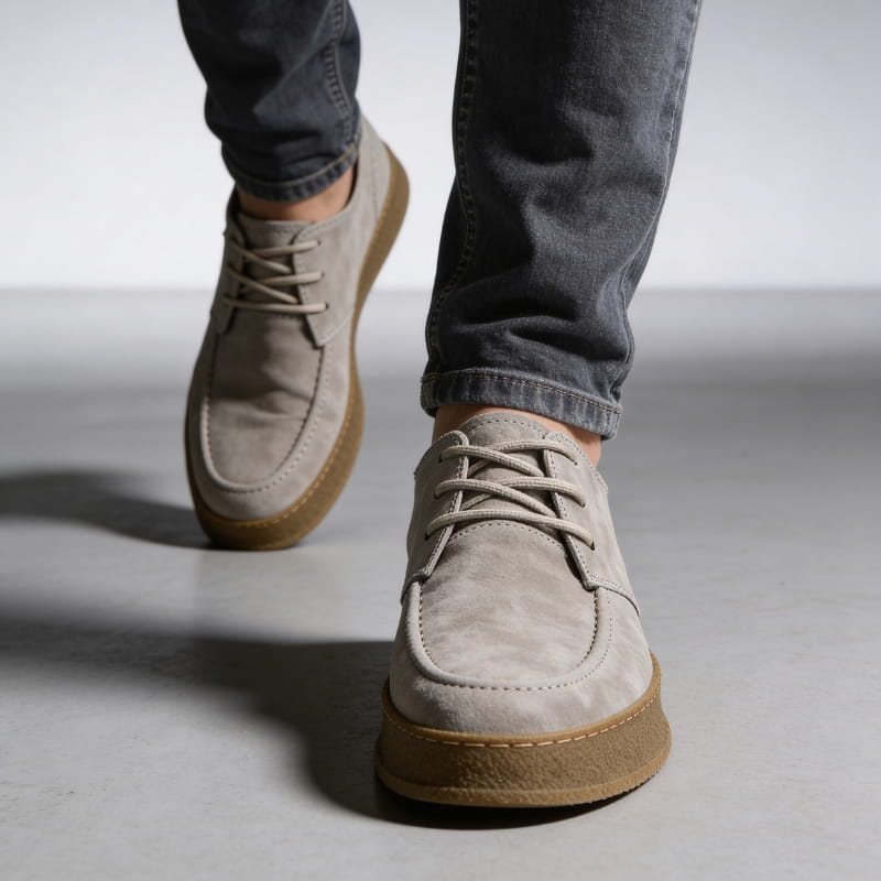Alessio Italian Suede Casual Shoes – Cushioned Slip-Resistant Lace-Up Shoes