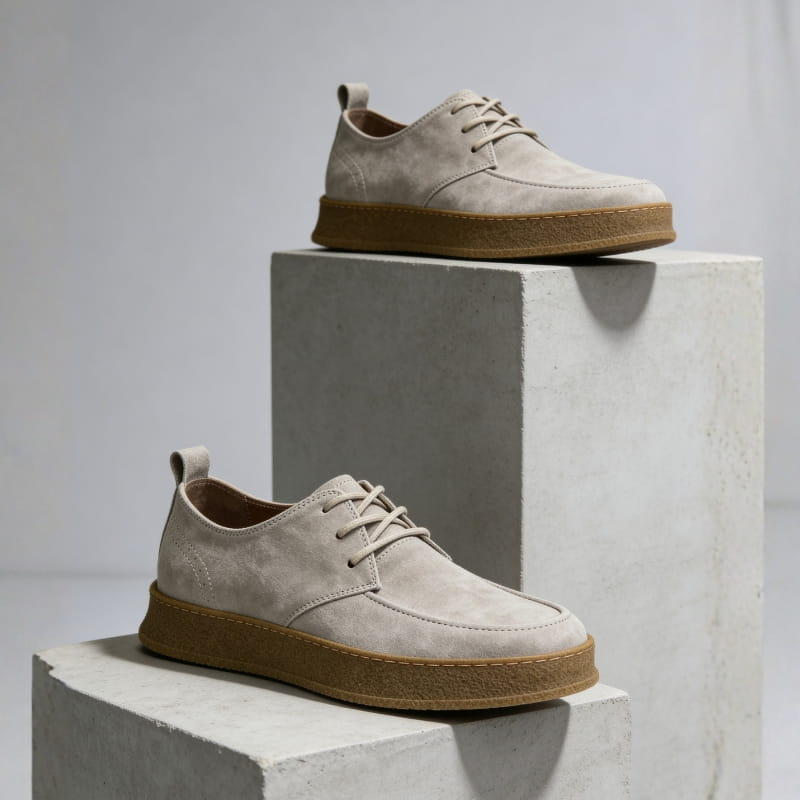 Alessio Italian Suede Casual Shoes – Cushioned Slip-Resistant Lace-Up Shoes