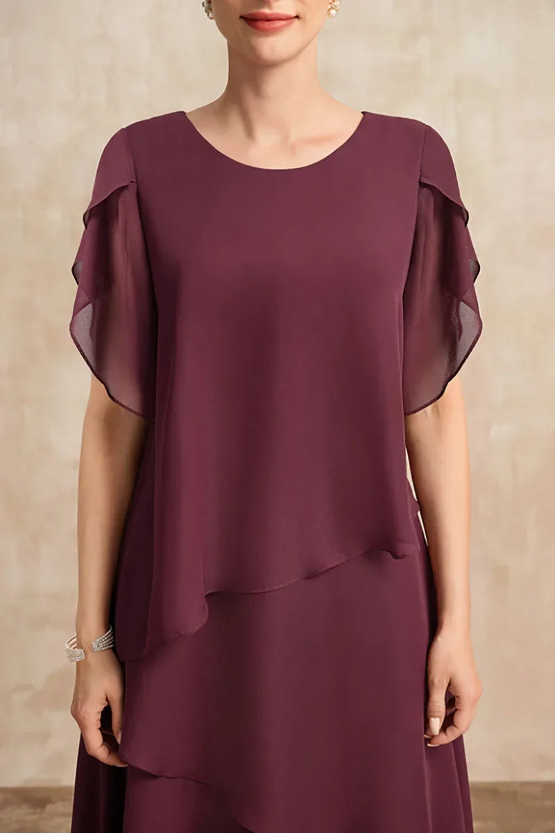 Celina Asymmetrical Chiffon Midi Dress – Graceful Sophistication for Any Special Event