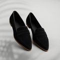 Isabella Suede Pointed Toe Loafers – Low Profile Elegant Flat Dress Shoes