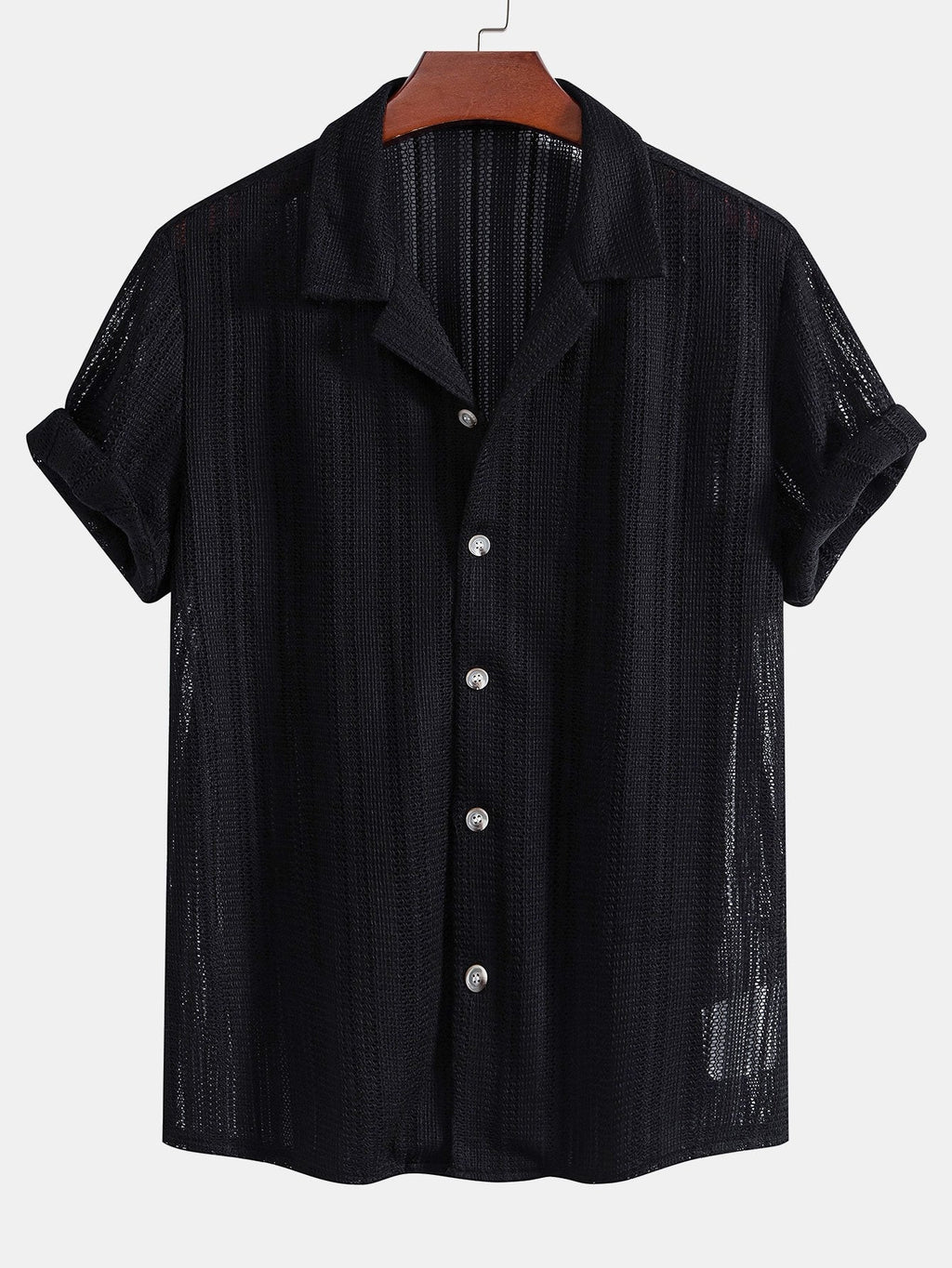 Caleb Men's Casual Summer Shirt Set – Textured Cotton Blend for Relaxed Style