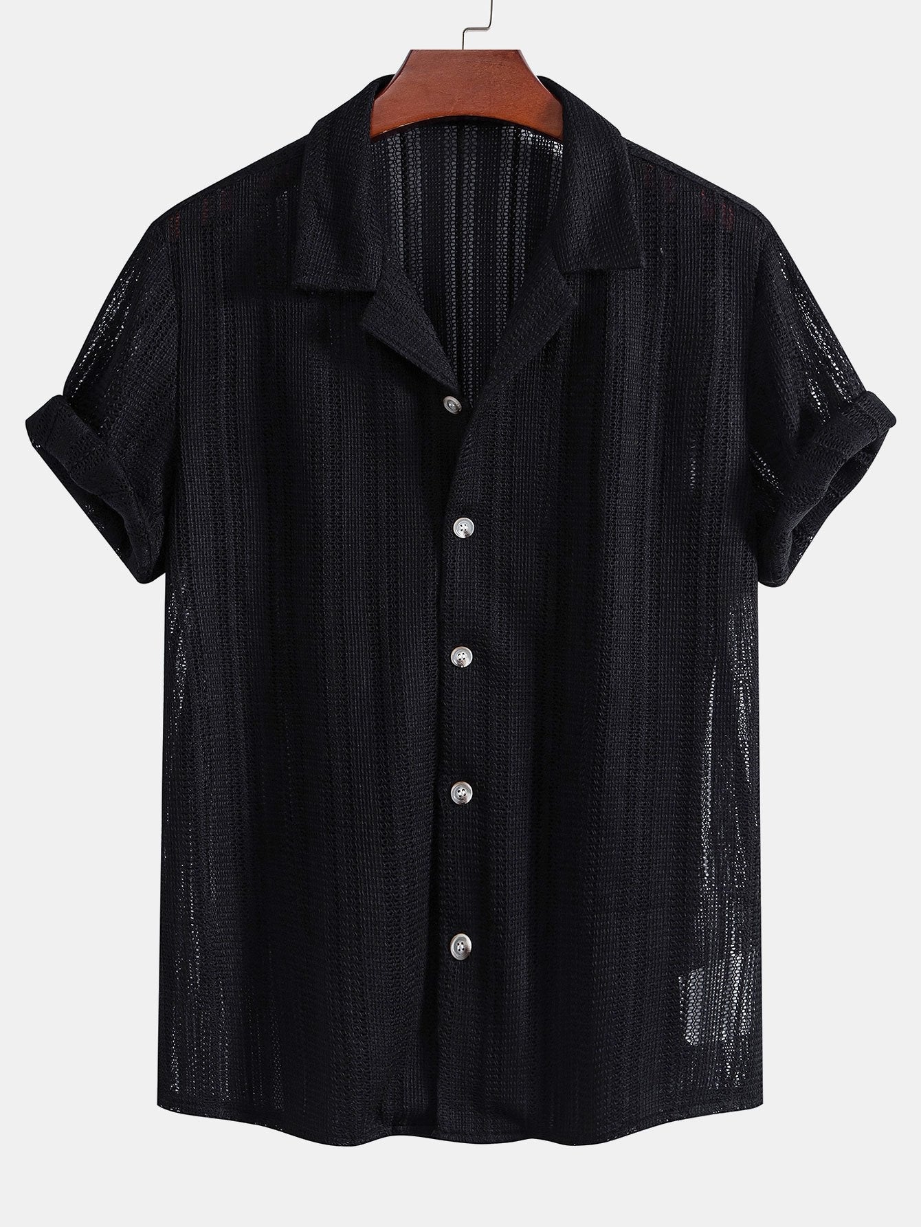 Caleb Men's Casual Summer Shirt Set – Textured Cotton Blend for Relaxed Style