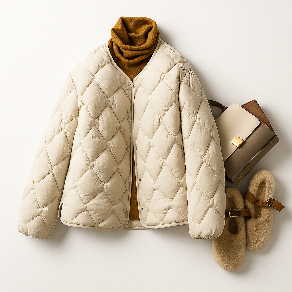 Cheska Women's Lightweight Quilted Down Jacket – Cozy Warmth for Chilly Days