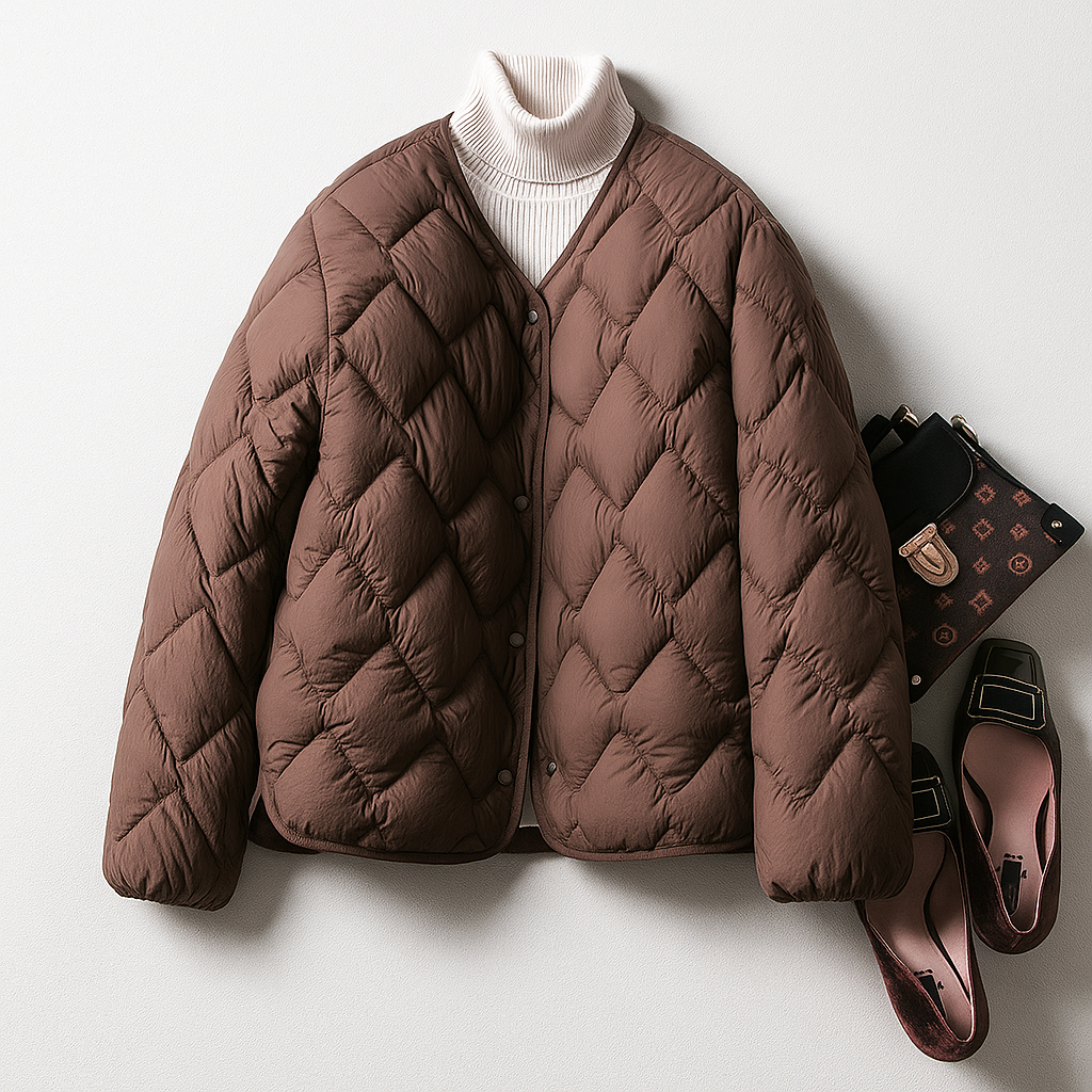 Cheska Women's Lightweight Quilted Down Jacket – Cozy Warmth for Chilly Days