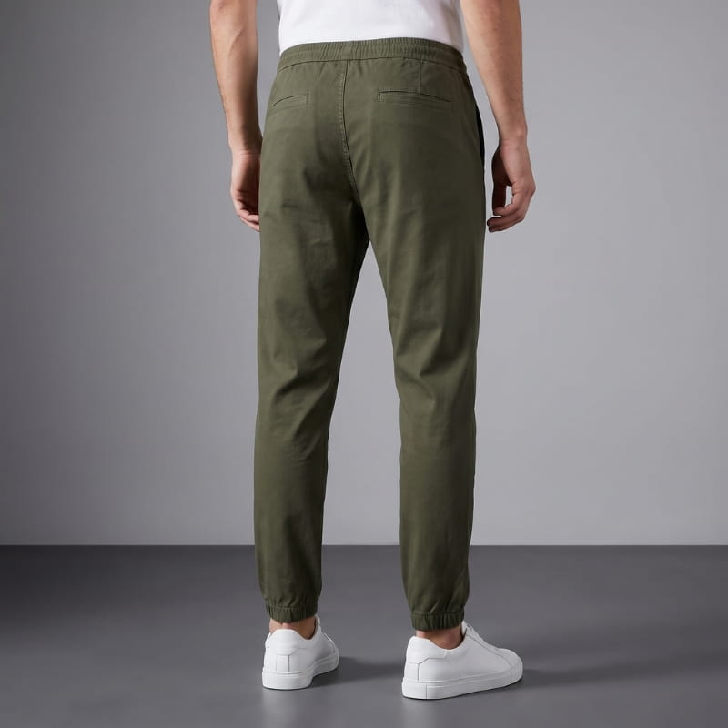 Elias Cotton Stretch Tapered Drawstring Pants – Casual Slim Fit Everyday Trousers