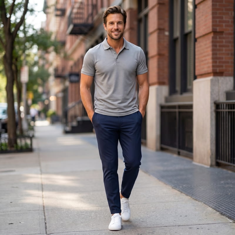 Elias Cotton Stretch Tapered Drawstring Pants – Casual Slim Fit Everyday Trousers