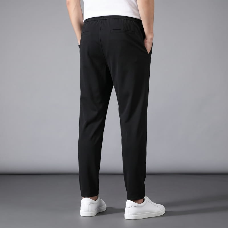 Elias Cotton Stretch Tapered Drawstring Pants – Casual Slim Fit Everyday Trousers