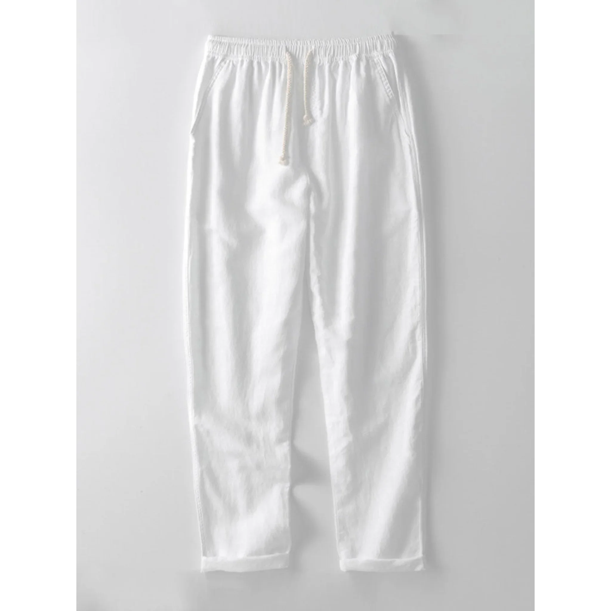 Jacob Striped Mesh Cuban Set – Open-Weave Linen-Blend Straight-Leg Outfit