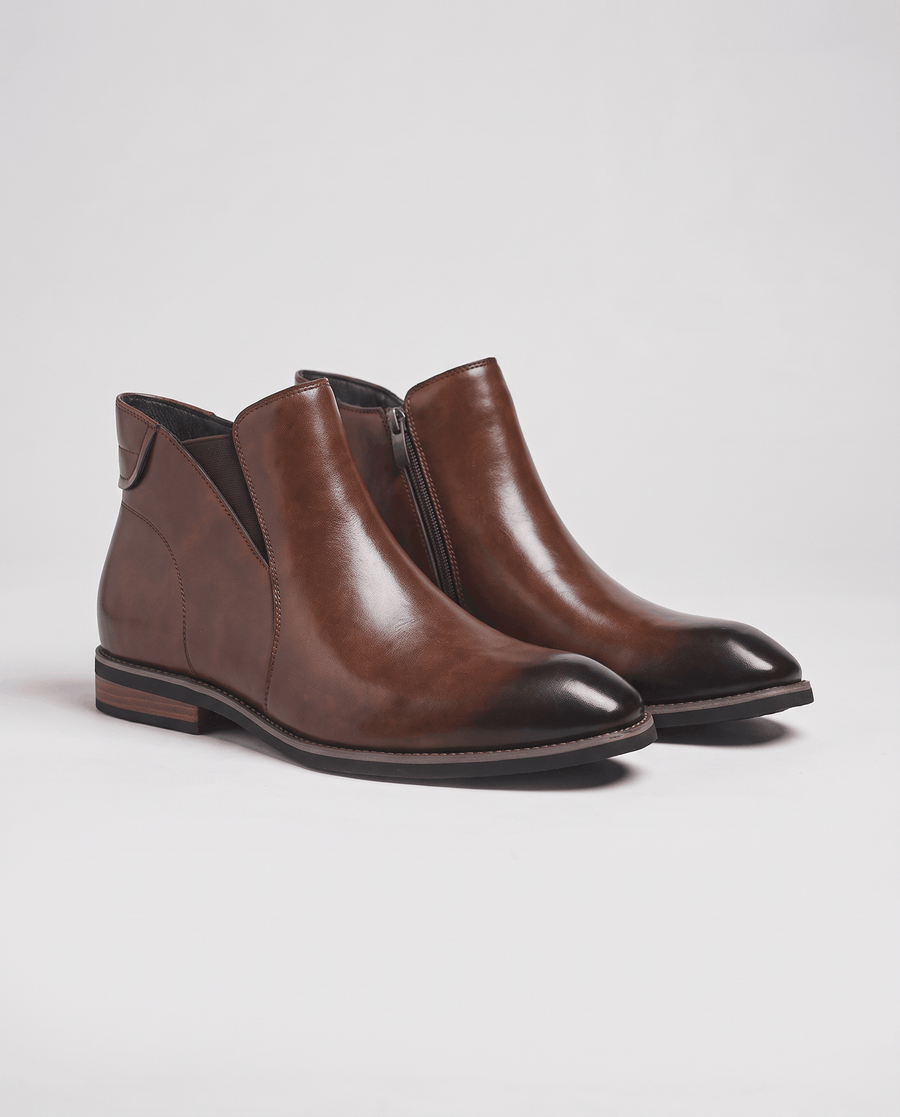 Leather Chelsea Boots – Side Zip, Low Heel & Cushioned Insole | Julian