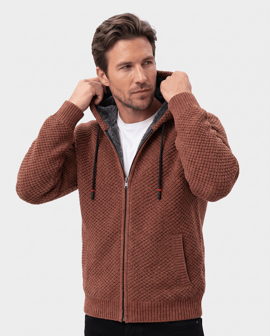 Men's Zip-Up Hoodie – Fleece-Lined, Waffle Knit & Relaxed Fit | Pavel