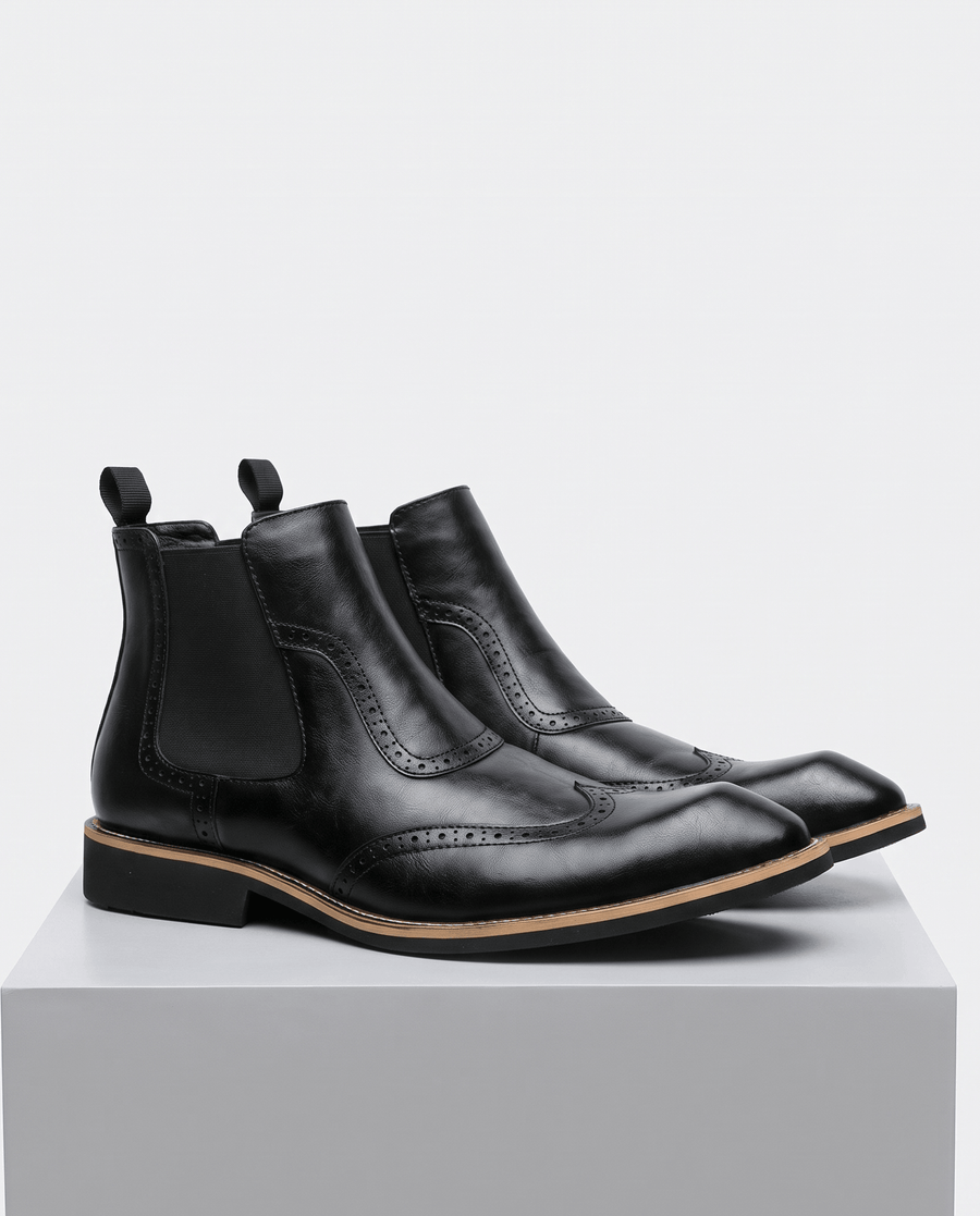 Men's Leather Chelsea Boots – Brogue Wingtip & Rubber Sole | Danilo