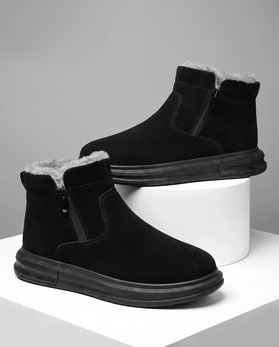 Wide Toe Box Winter Boots for Men – Arch Support, Side Zip & Plush Lining | Nardo