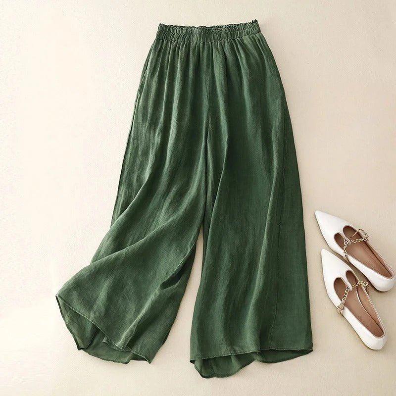 Evelyn Linen Wide-Leg Pants – Women's Flowy Summer Comfort Trousers