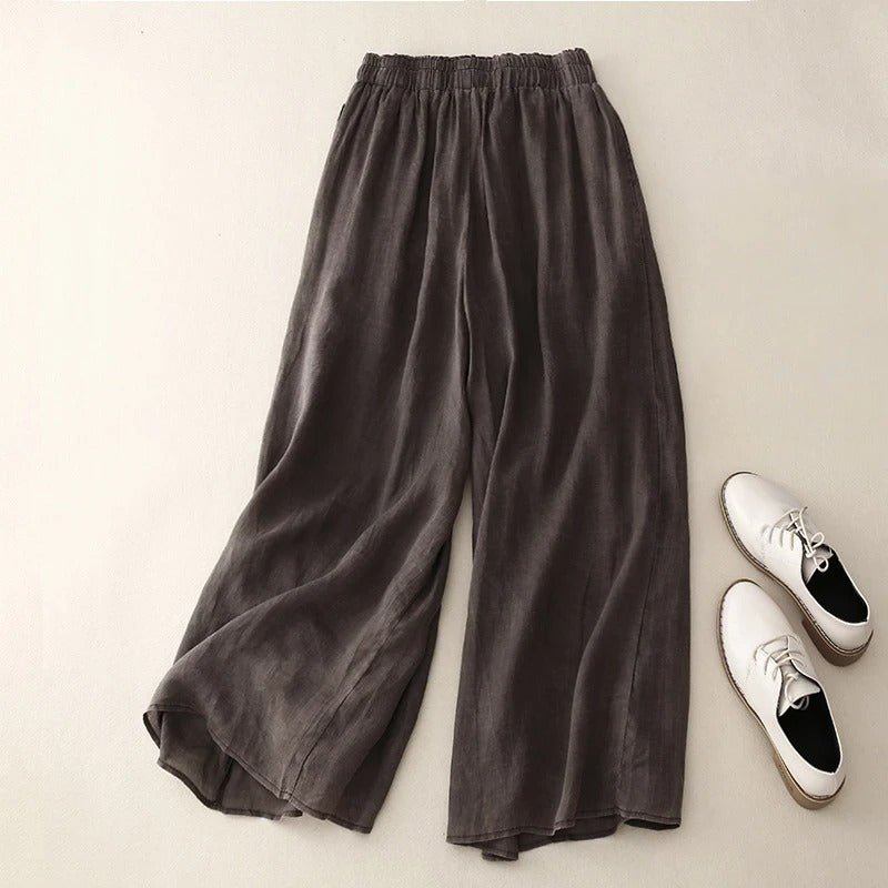 Evelyn Linen Wide-Leg Pants – Women's Flowy Summer Comfort Trousers