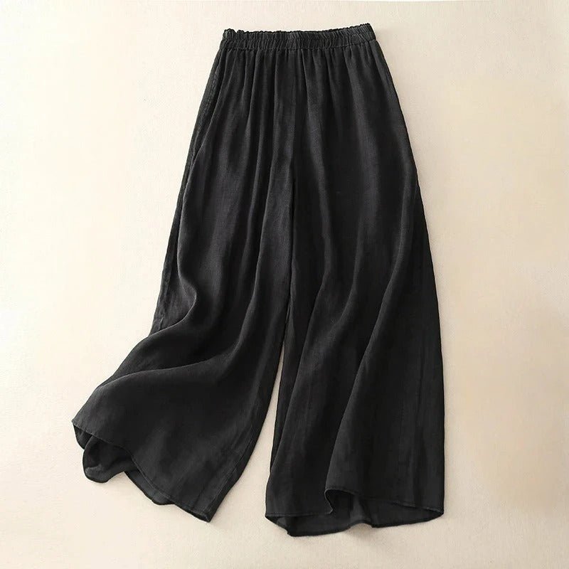Evelyn Linen Wide-Leg Pants – Women's Flowy Summer Comfort Trousers