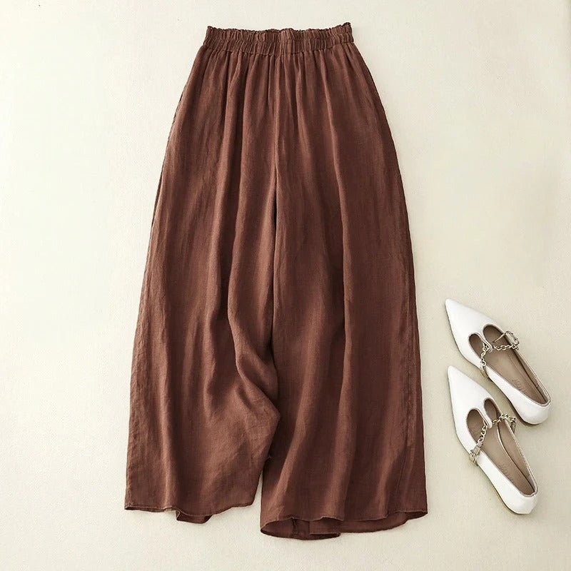 Evelyn Linen Wide-Leg Pants – Women's Flowy Summer Comfort Trousers