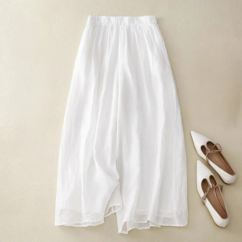 Evelyn Linen Wide-Leg Pants – Women's Flowy Summer Comfort Trousers