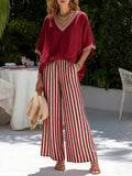 Elena Striped Linen Summer Matching Set – Relaxed Cotton Linen Co-Ord Outfit