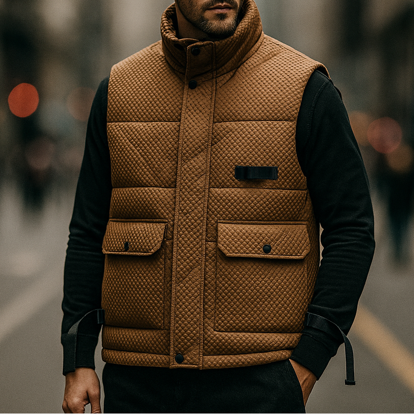 Balthazar Men's Terra Vest – Textured Water-Repellent Outerwear