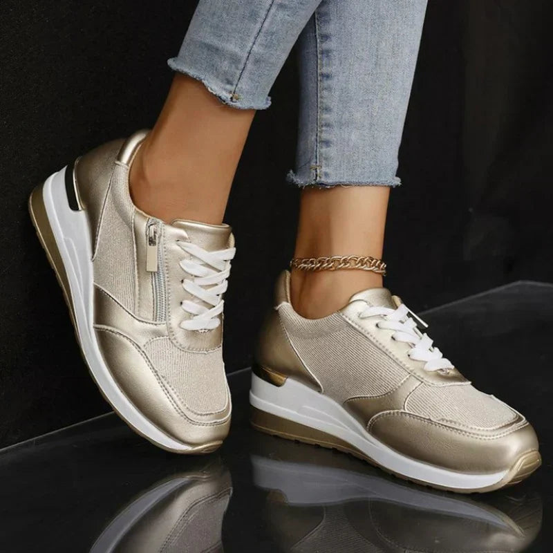 Arlyn Lightweight Wedge Sneakers – Breathable Cushioned Comfort Casual Shoes