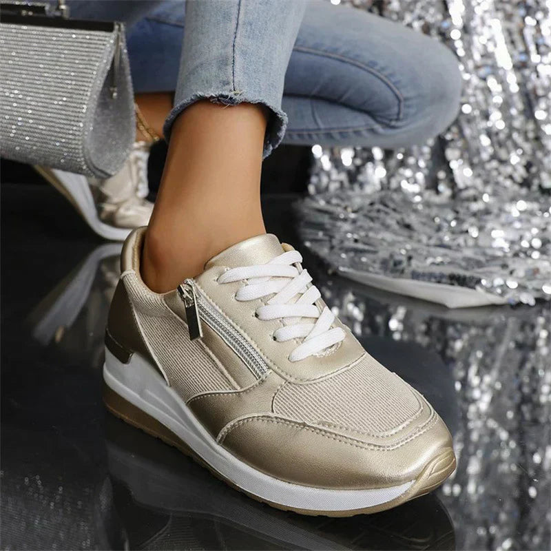 Arlyn Lightweight Wedge Sneakers – Breathable Cushioned Comfort Casual Shoes
