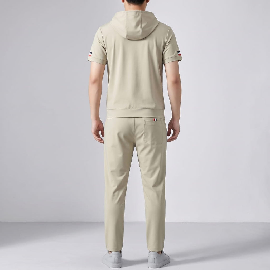 Santino FlexFit Hooded Lycra Quarter-Zip Tracksuit Set – Modern Sport Comfort