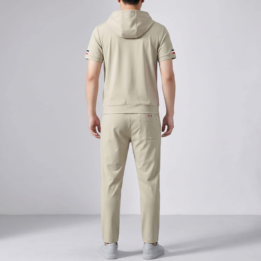 Santino FlexFit Hooded Lycra Quarter-Zip Tracksuit Set – Modern Sport Comfort