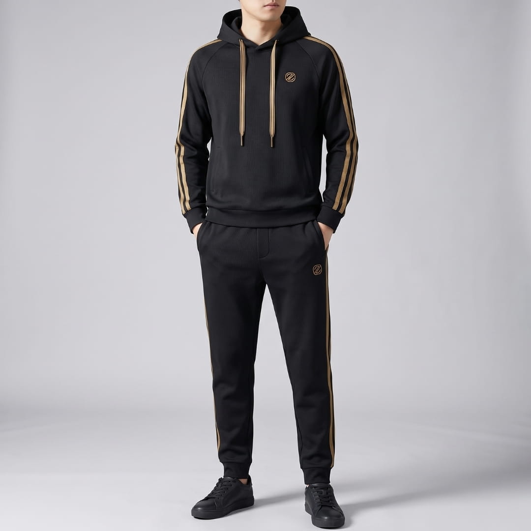 Carmelo Lycra Hooded Tracksuit Set – Modern Performance Matching Outfit
