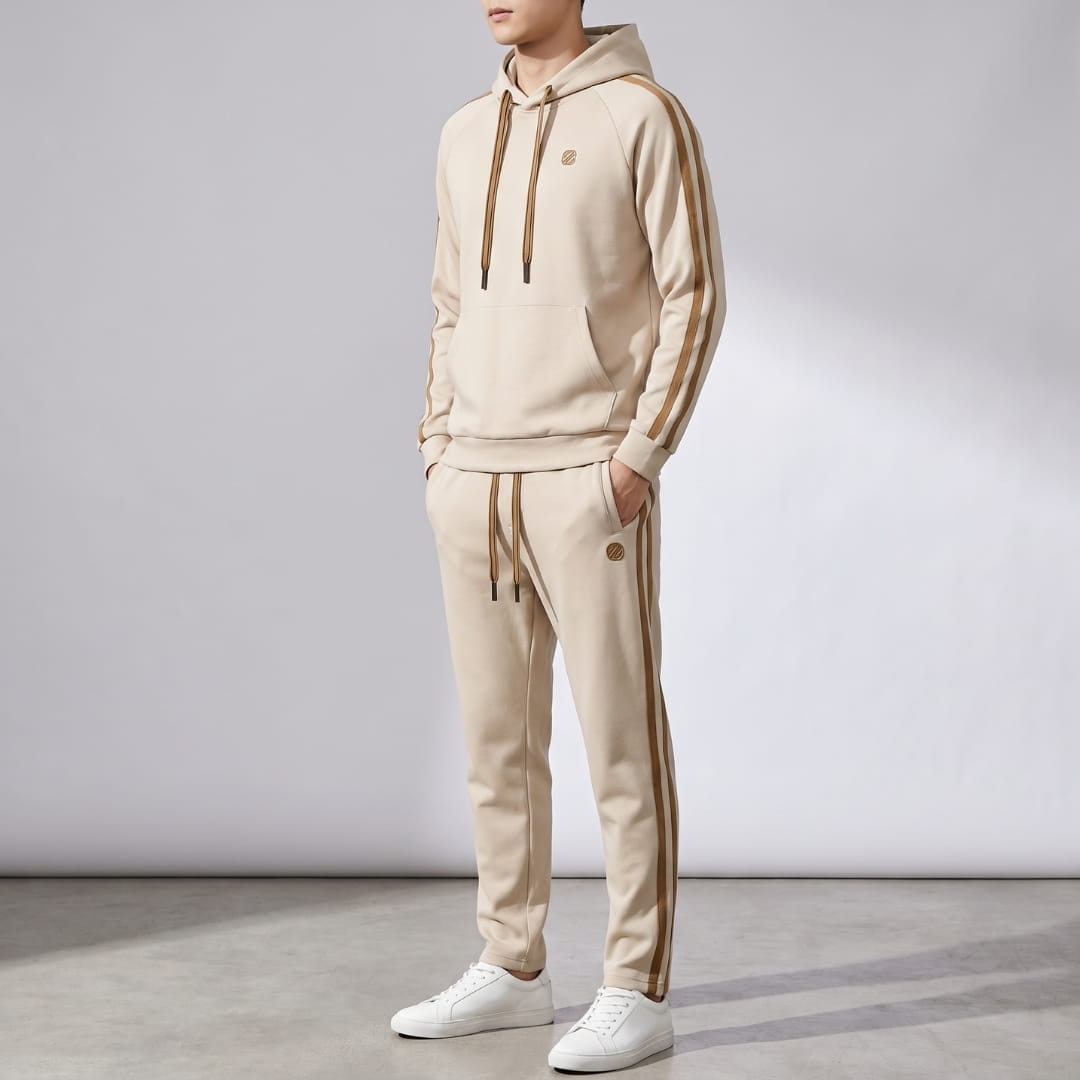 Carmelo Lycra Hooded Tracksuit Set – Modern Performance Matching Outfit