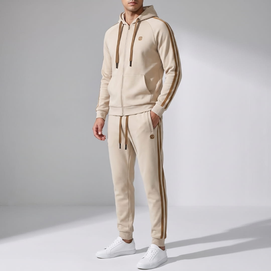 Carmelo Lycra Hooded Tracksuit Set – Modern Performance Matching Outfit