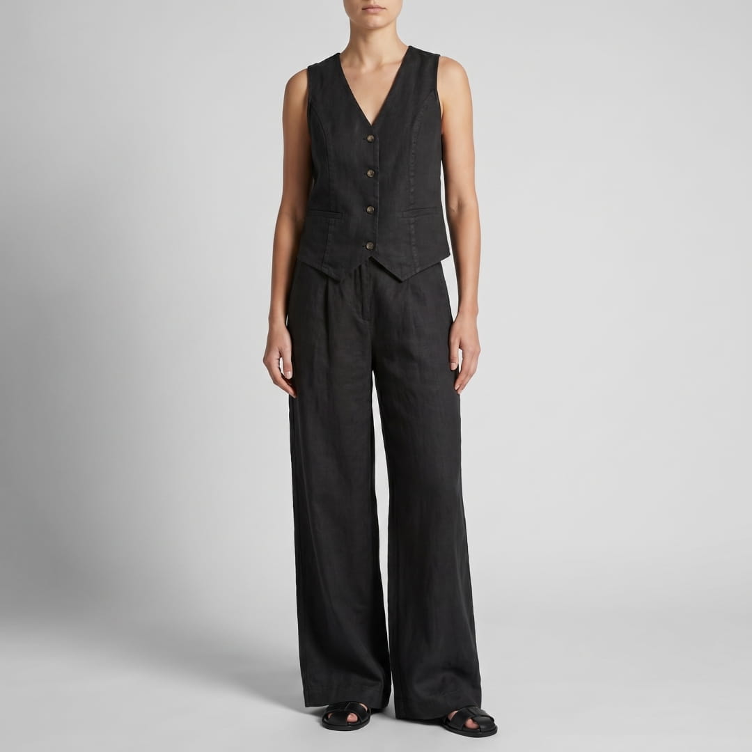 Aurelia Soft Cotton Blend Two-Piece Set – Modern Comfort Ensemble