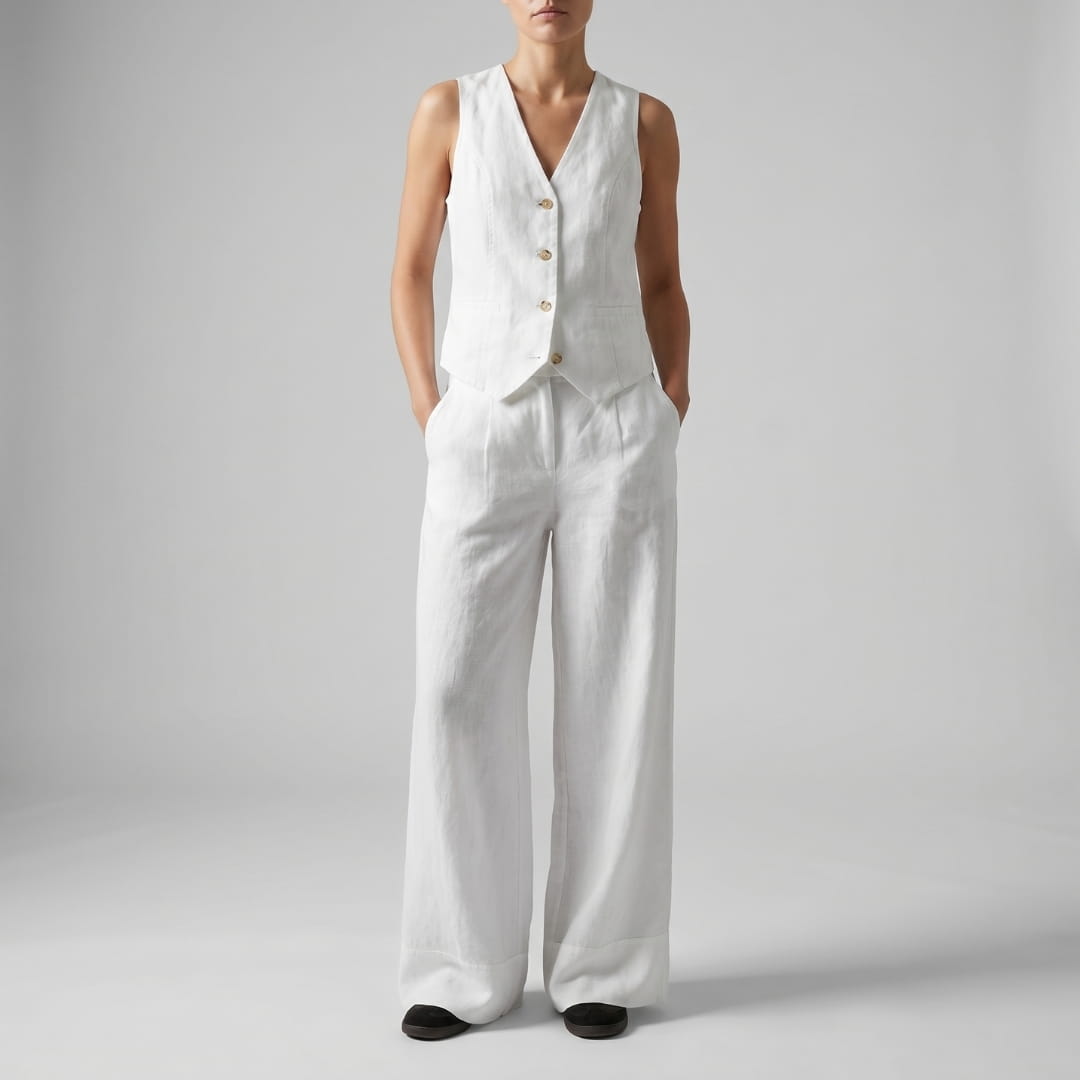 Aurelia Soft Cotton Blend Two-Piece Set – Modern Comfort Ensemble