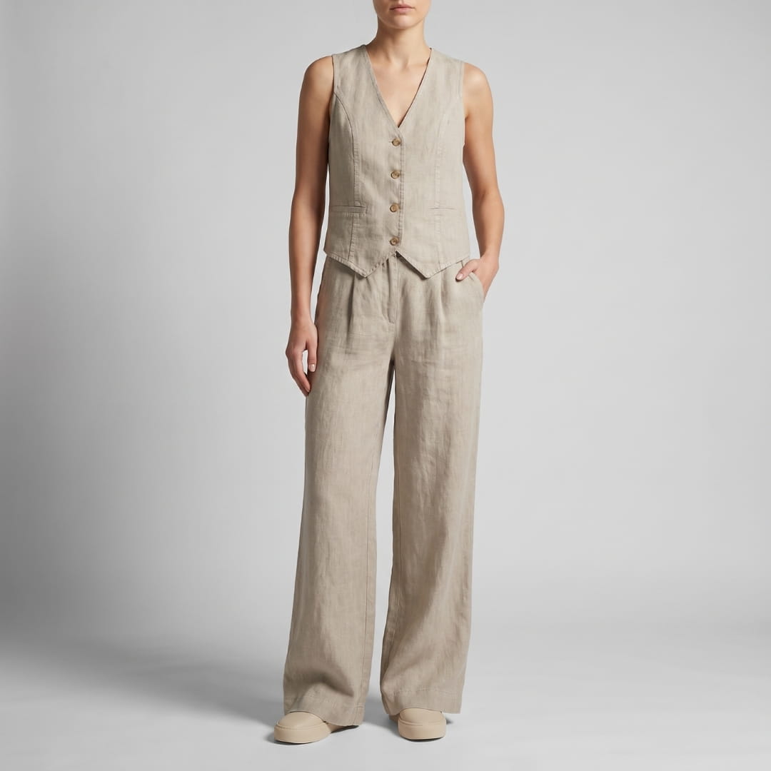 Aurelia Soft Cotton Blend Two-Piece Set – Modern Comfort Ensemble