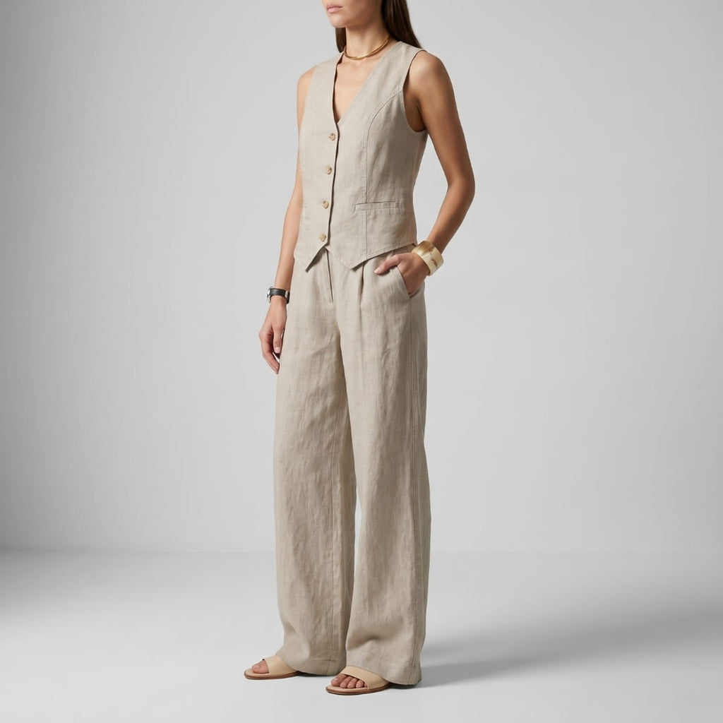 Aurelia Soft Cotton Blend Two-Piece Set – Modern Comfort Ensemble