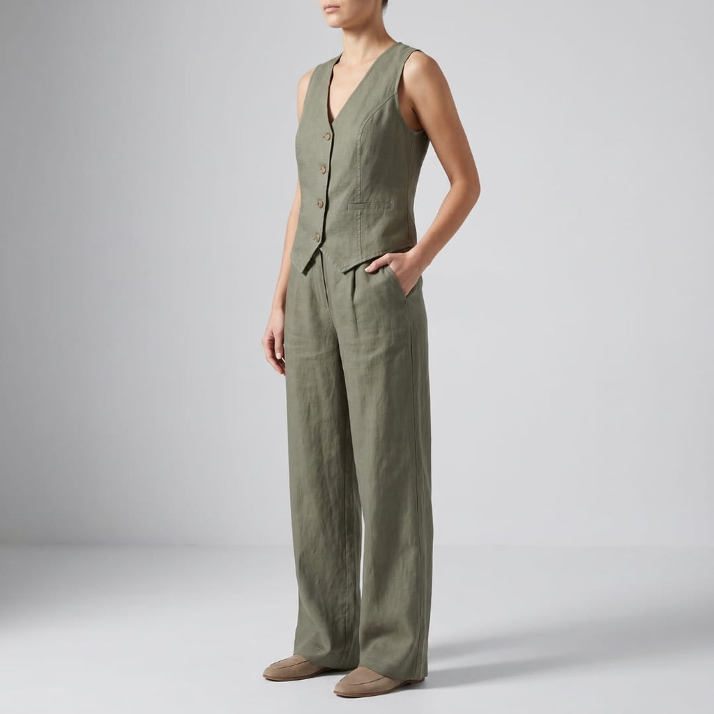 Aurelia Soft Cotton Blend Two-Piece Set – Modern Comfort Ensemble