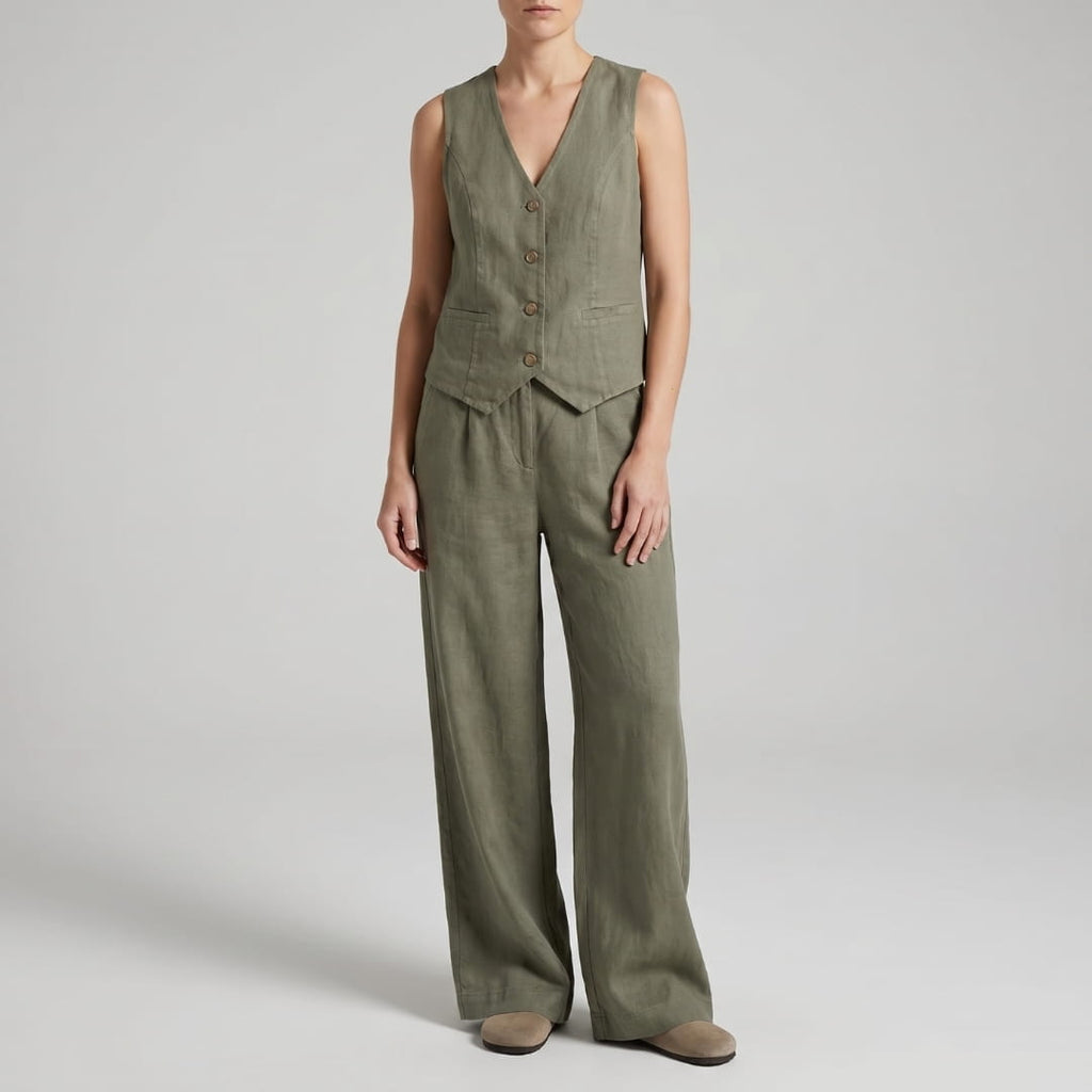 Aurelia Soft Cotton Blend Two-Piece Set – Modern Comfort Ensemble