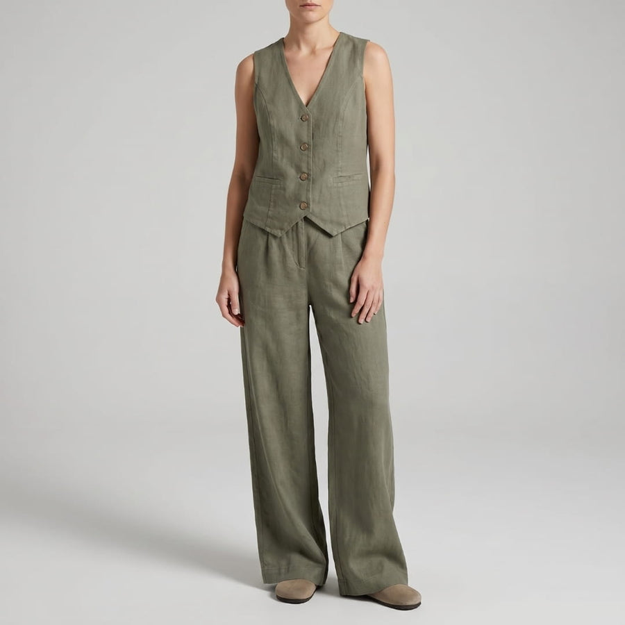 Aurelia Soft Cotton Blend Two-Piece Set – Modern Comfort Ensemble