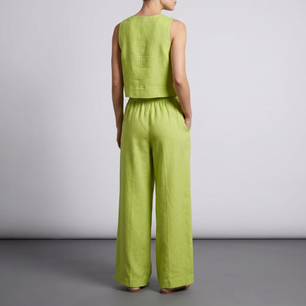 Elara Sleeveless Cotton Two-Piece Set Elegant Minimal Summer Outfit