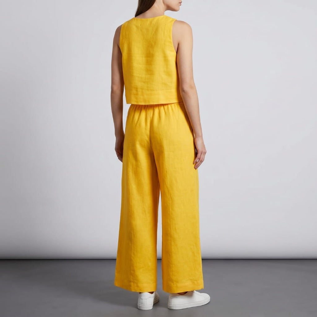 Elara Sleeveless Cotton Two-Piece Set Elegant Minimal Summer Outfit