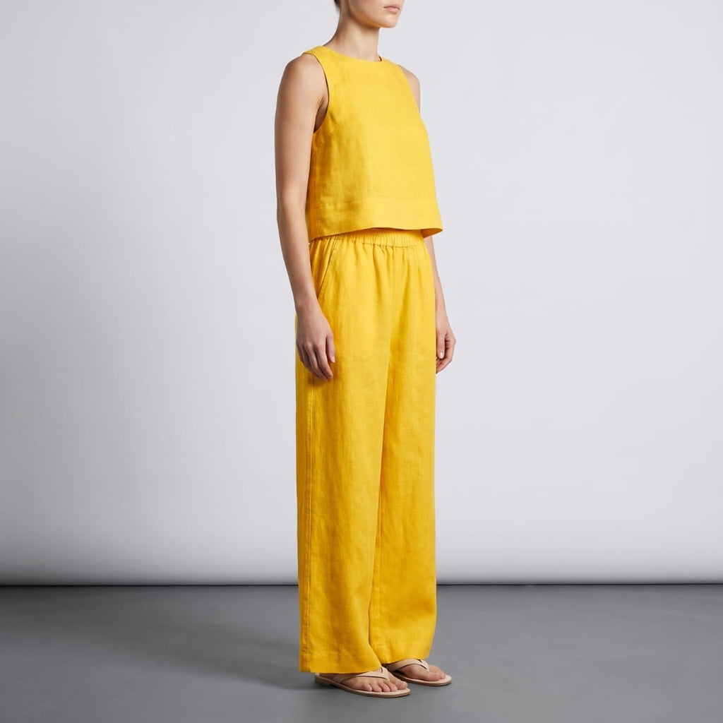 Elara Sleeveless Cotton Two-Piece Set Elegant Minimal Summer Outfit