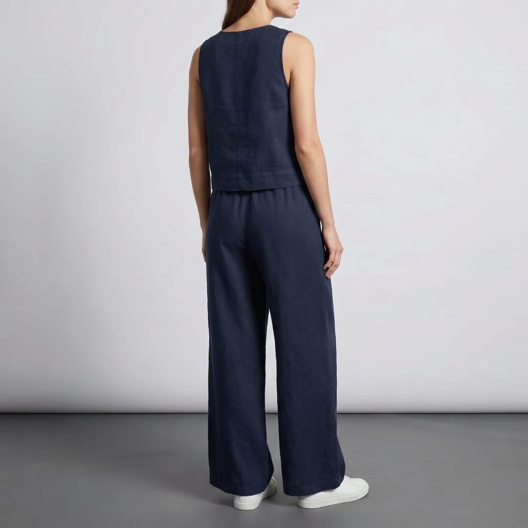 Elara Sleeveless Cotton Two-Piece Set Elegant Minimal Summer Outfit