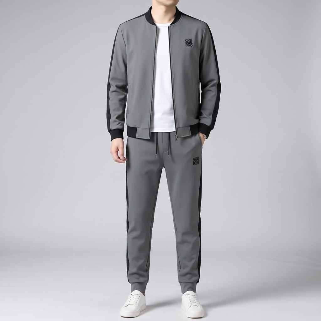 Zelar Hooded Soft-Touch Two-Tone Cotton Tracksuit Set Street Comfort Outfit