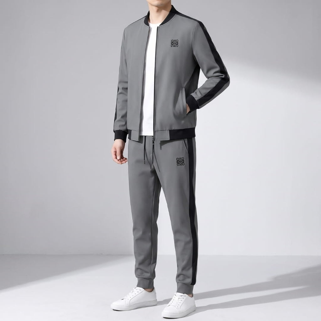 Zelar Hooded Soft-Touch Two-Tone Cotton Tracksuit Set Street Comfort Outfit