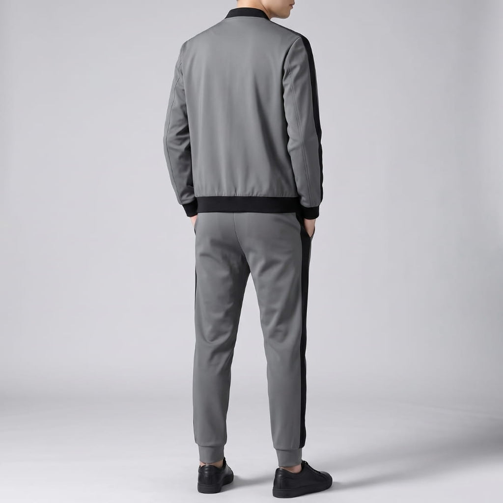 Zelar Hooded Soft-Touch Two-Tone Cotton Tracksuit Set Street Comfort Outfit