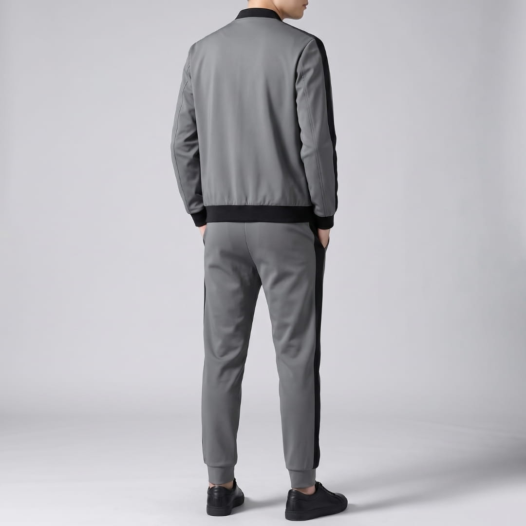 Zelar Hooded Soft-Touch Two-Tone Cotton Tracksuit Set Street Comfort Outfit
