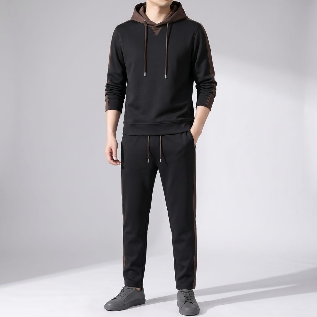 Empire Soft-Touch Two-Tone Cotton Tracksuit Set – Relaxed Street Activewear